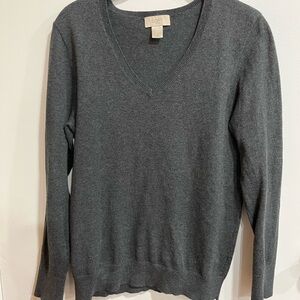 LOFT Charcoal V-Neck Sweater